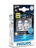 Лампа автомобильная W5W Philips X-tremeVision 360 LED 8000K 12V 1W 12799 8000KX2